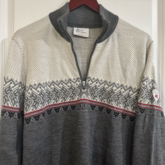 Dale Of Norway Hovden Jacquard Half Zip Wool Sweater - Picture 5 of 13